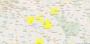 mapa moru včelího plodu - Praha východ /02_2014 /